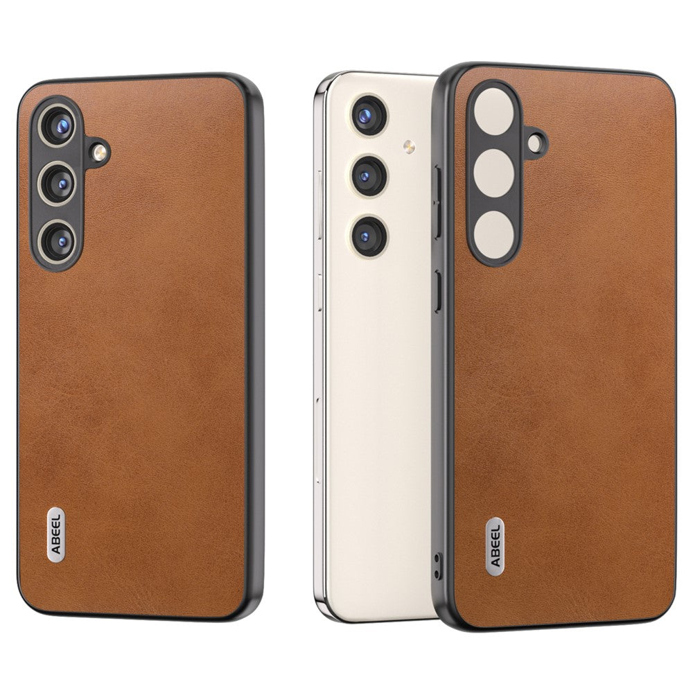 ABEEL For Samsung Galaxy S24 Shockproof Phone Case Leather Coated TPU+PC Cover