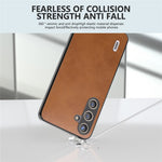 ABEEL For Samsung Galaxy S24 Shockproof Phone Case Leather Coated TPU+PC Cover