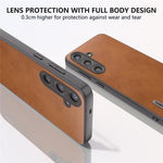 ABEEL For Samsung Galaxy S24 Shockproof Phone Case Leather Coated TPU+PC Cover