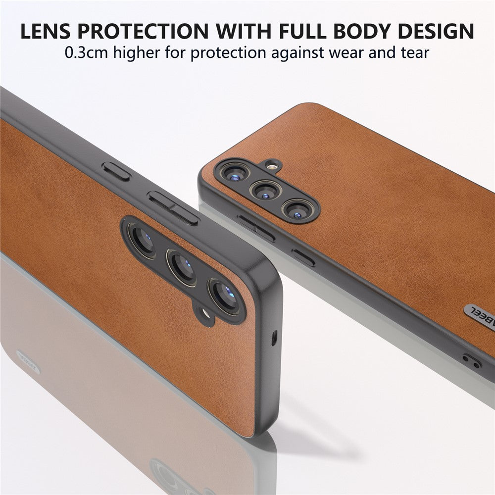 ABEEL For Samsung Galaxy S24 Shockproof Phone Case Leather Coated TPU+PC Cover