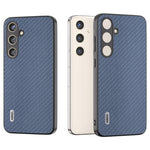 ABEEL til Samsung Galaxy S24 Carbon Fiber Tekstur Etui PU Læder+PC+TPU Beskyttende Telefoncover