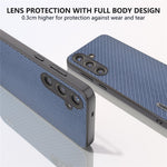 ABEEL til Samsung Galaxy S24 Carbon Fiber Tekstur Etui PU Læder+PC+TPU Beskyttende Telefoncover