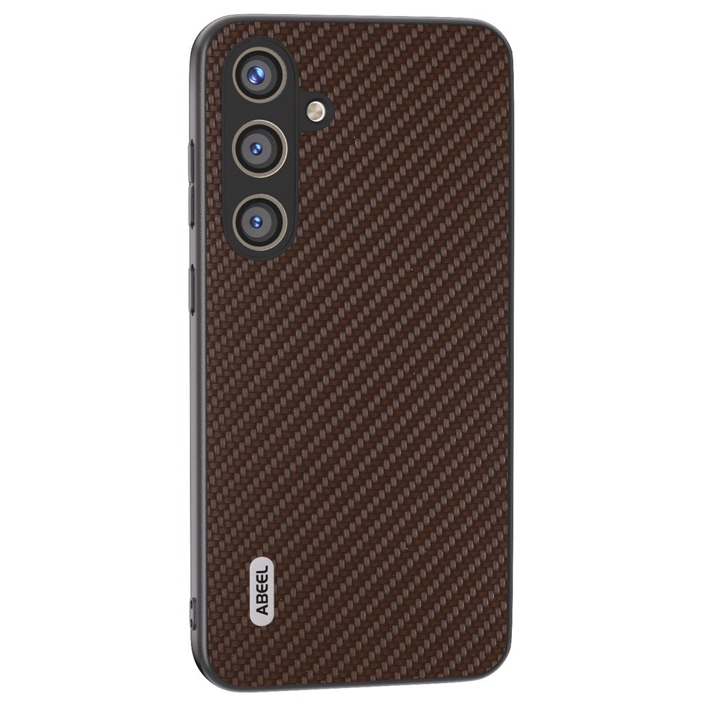 ABEEL til Samsung Galaxy S24 Carbon Fiber Tekstur Etui PU Læder+PC+TPU Beskyttende Telefoncover