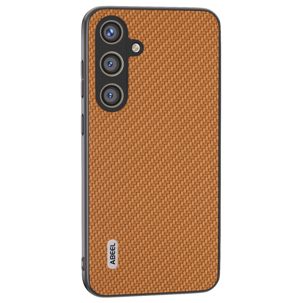 ABEEL til Samsung Galaxy S24 Carbon Fiber Tekstur Etui PU Læder+PC+TPU Beskyttende Telefoncover