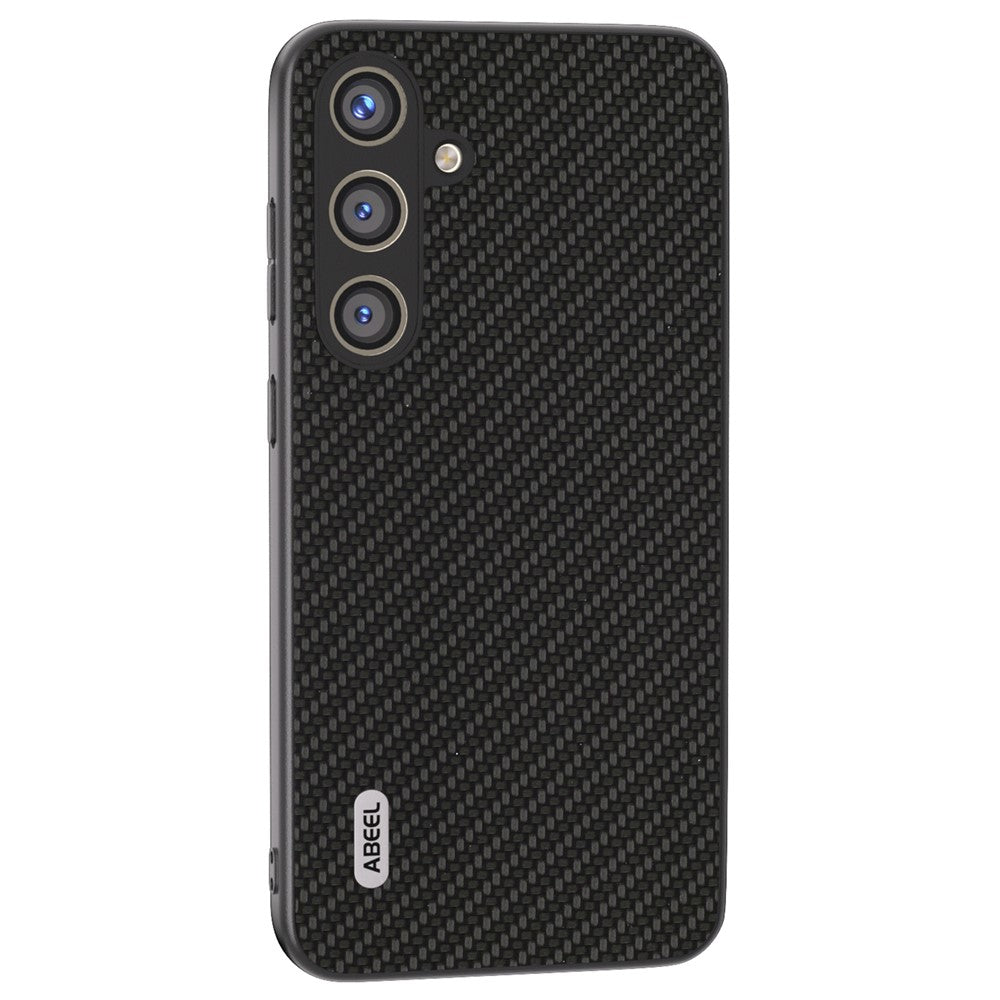 ABEEL til Samsung Galaxy S24 Carbon Fiber Tekstur Etui PU Læder+PC+TPU Beskyttende Telefoncover