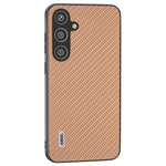 ABEEL til Samsung Galaxy S24 Carbon Fiber Tekstur Etui PU Læder+PC+TPU Beskyttende Telefoncover