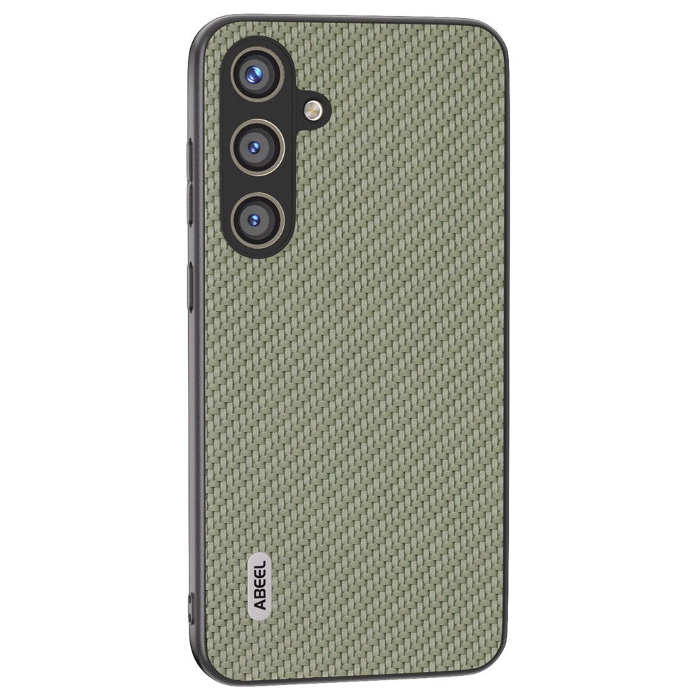 ABEEL til Samsung Galaxy S24 Carbon Fiber Tekstur Etui PU Læder+PC+TPU Beskyttende Telefoncover