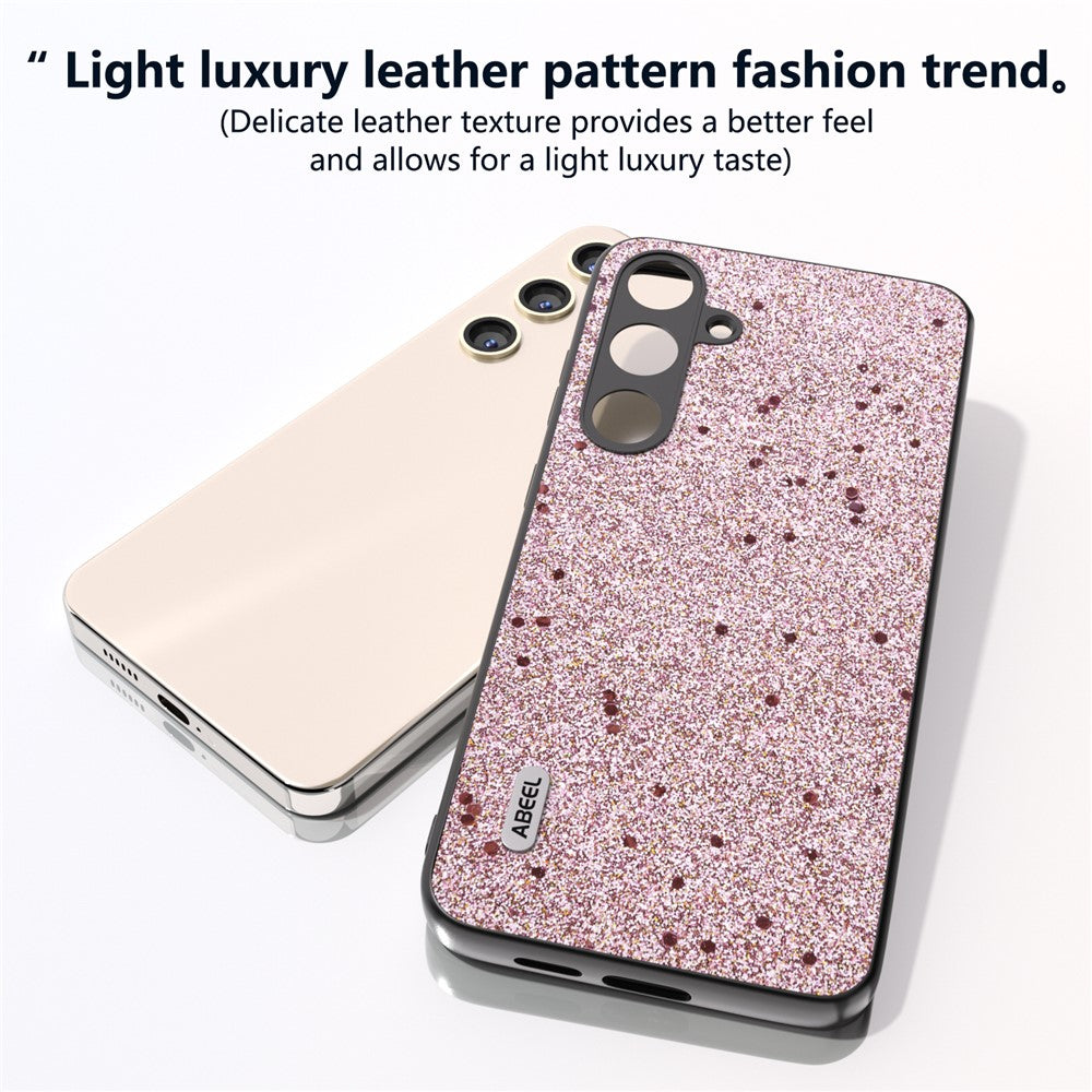 ABEEL Til Samsung Galaxy S24 Telefoncover Glitter PU Læderbelagt TPU+PC Cover