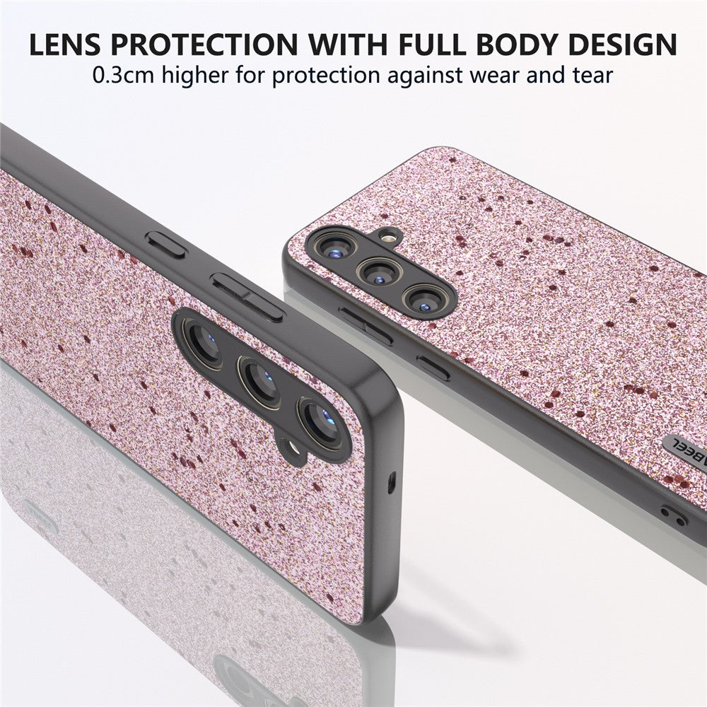 ABEEL Til Samsung Galaxy S24 Telefoncover Glitter PU Læderbelagt TPU+PC Cover