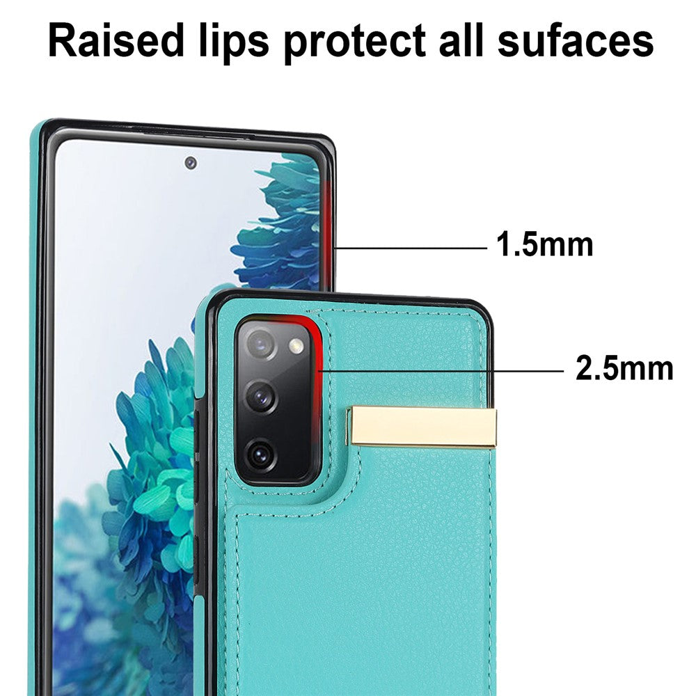 Samsung Galaxy S20 FE 5G / S20 FE / S20 FE 2022 / S20 Lite mobilmobilskal TPU+PU-läder korthållare fodral