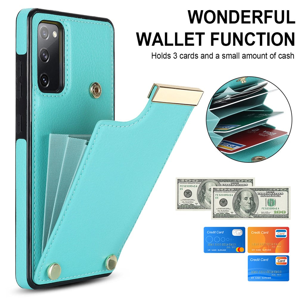 Samsung Galaxy S20 FE 5G / S20 FE / S20 FE 2022 / S20 Lite mobilmobilskal TPU+PU-läder korthållare fodral