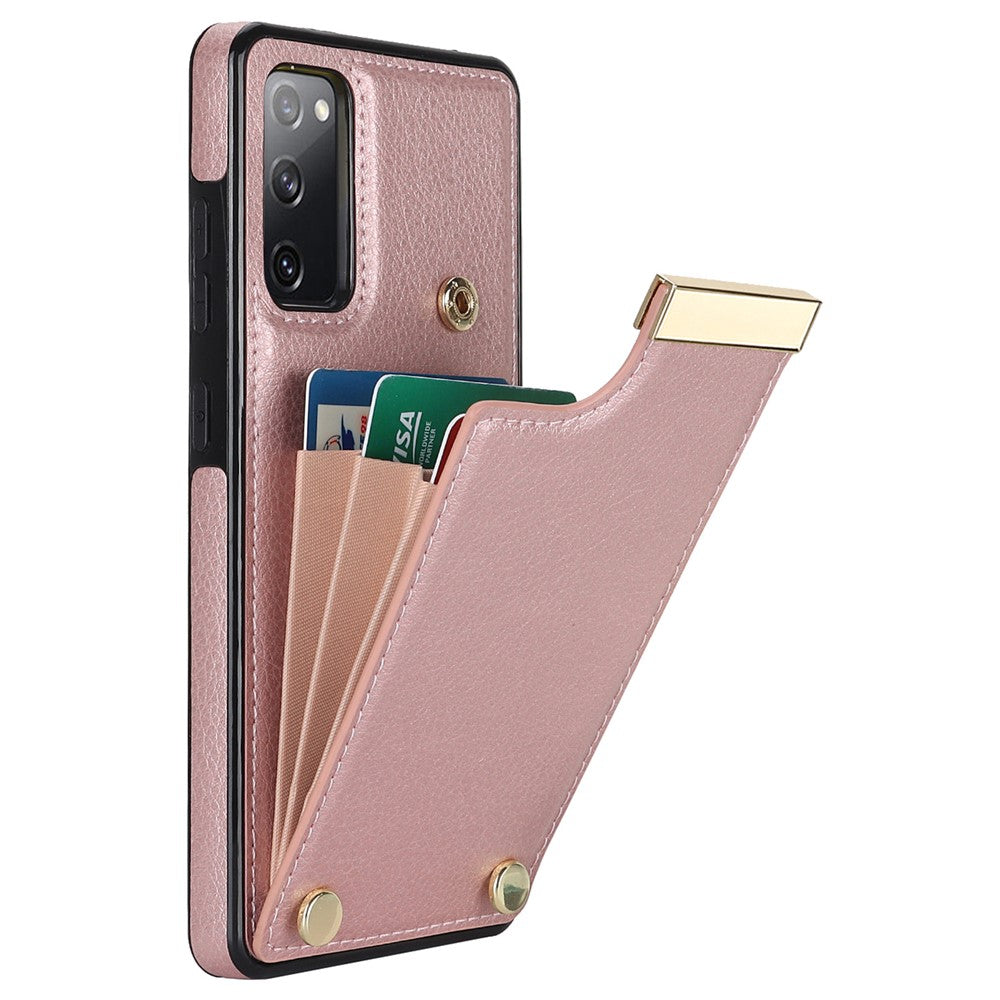 Samsung Galaxy S20 FE 5G / S20 FE / S20 FE 2022 / S20 Lite mobilmobilskal TPU+PU-läder korthållare fodral