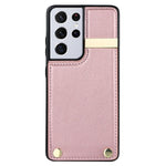 For Samsung Galaxy S21 Ultra 5G Case Shockproof TPU+PU Leather+Metal Hardware Phone Back Shell