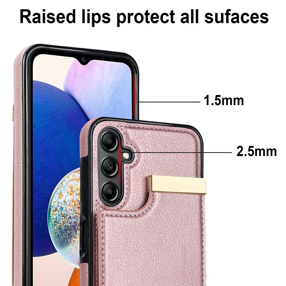 Til Samsung Galaxy A54 5G Mobiltelefoncover Kortholder TPU+PU Læder Hardware Dekorativt Cover