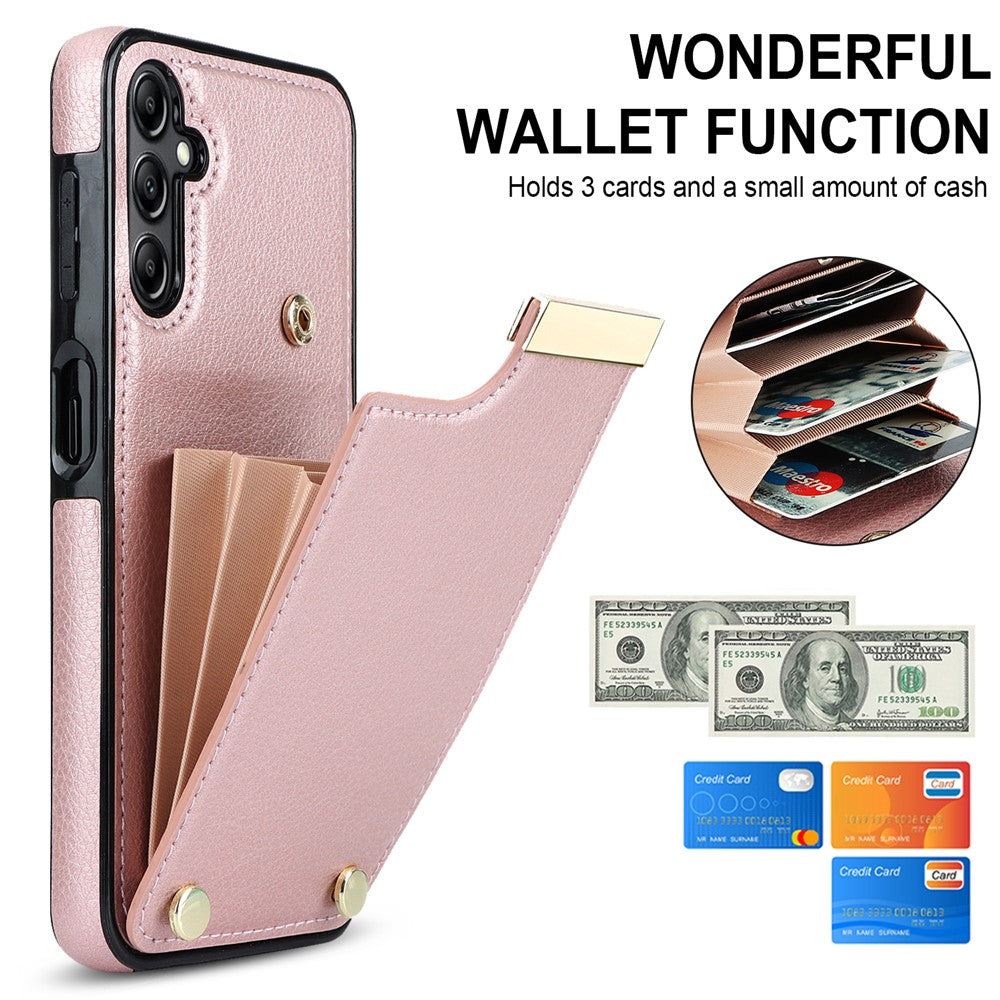 Til Samsung Galaxy A54 5G Mobiltelefoncover Kortholder TPU+PU Læder Hardware Dekorativt Cover