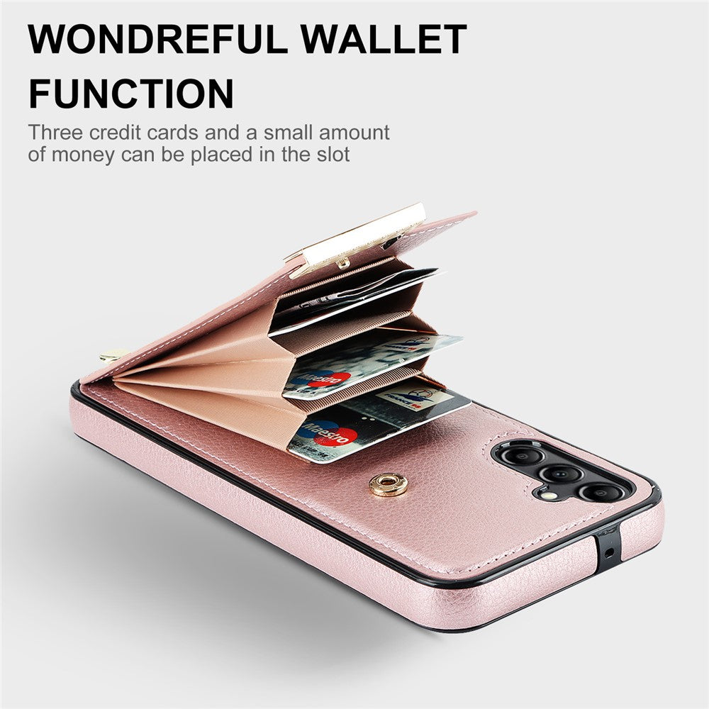 Til Samsung Galaxy A54 5G Mobiltelefoncover Kortholder TPU+PU Læder Hardware Dekorativt Cover