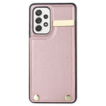 Samsung Galaxy A52 4G / A52 5G / A52s 5G-skal i TPU+læder med metaldekoration, kortholder og mobilskal