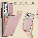 Samsung Galaxy A52 4G / A52 5G / A52s 5G-skal i TPU+læder med metaldekoration, kortholder og mobilskal