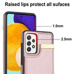 Samsung Galaxy A52 4G / A52 5G / A52s 5G-skal i TPU+læder med metaldekoration, kortholder og mobilskal