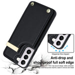 For Samsung Galaxy S22+ 5G Cell Phone Case Hardware Decor TPU+PU Leather Card Holder Cover