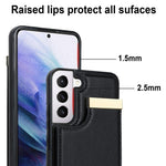 For Samsung Galaxy S22+ 5G Cell Phone Case Hardware Decor TPU+PU Leather Card Holder Cover