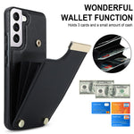 For Samsung Galaxy S22+ 5G Cell Phone Case Hardware Decor TPU+PU Leather Card Holder Cover