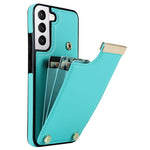 For Samsung Galaxy S22+ 5G Cell Phone Case Hardware Decor TPU+PU Leather Card Holder Cover