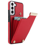 For Samsung Galaxy S22+ 5G Cell Phone Case Hardware Decor TPU+PU Leather Card Holder Cover