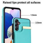 Samsung Galaxy S23 FE-fodral i TPU+PU-läder med metalldekor, stötdämpande material och korthållare