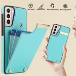Til Samsung Galaxy S21+ 5G Cover Metal Dekor TPU+Læder Kortholder Ridsefast Mobiltelefon Etui
