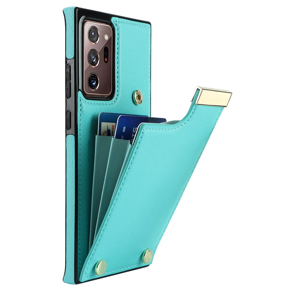 For Samsung Galaxy Note20 Ultra 5G / Note20 Ultra Case Metal Decor Phone Cover with Card Bag
