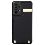 For Samsung Galaxy A73 5G Cover Hardware Decor Card Bag Shockproof TPU+Leather Cell Phone Case