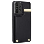 For Samsung Galaxy A73 5G Cover Hardware Decor Card Bag Shockproof TPU+Leather Cell Phone Case