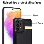 For Samsung Galaxy A73 5G Cover Hardware Decor Card Bag Shockproof TPU+Leather Cell Phone Case
