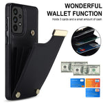 For Samsung Galaxy A73 5G Cover Hardware Decor Card Bag Shockproof TPU+Leather Cell Phone Case