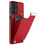 For Samsung Galaxy A73 5G Cover Hardware Decor Card Bag Shockproof TPU+Leather Cell Phone Case