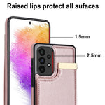 For Samsung Galaxy A53 5G Cover Stylish Metal Decor TPU+Leather Card Holder Cell Phone Case
