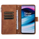 Läderfodral till OnePlus 11 5G Shell Rhombus Imprint Blixtlåsficka mobilfodral med Handrem