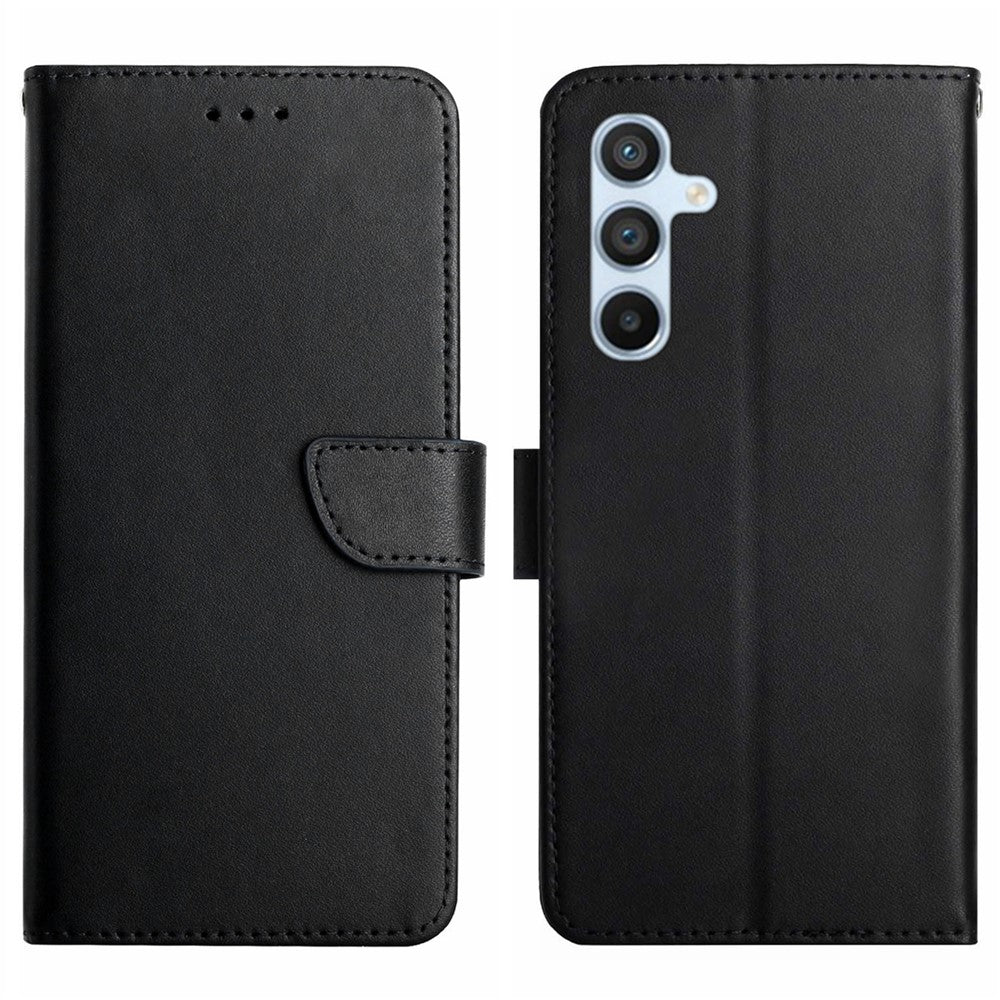 HT02 For Samsung Galaxy A55 5G Wallet Case Genuine Cow Leather Stand Phone Shell