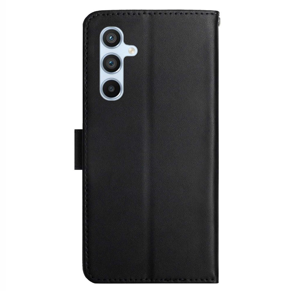 HT02 For Samsung Galaxy A55 5G Wallet Case Genuine Cow Leather Stand Phone Shell