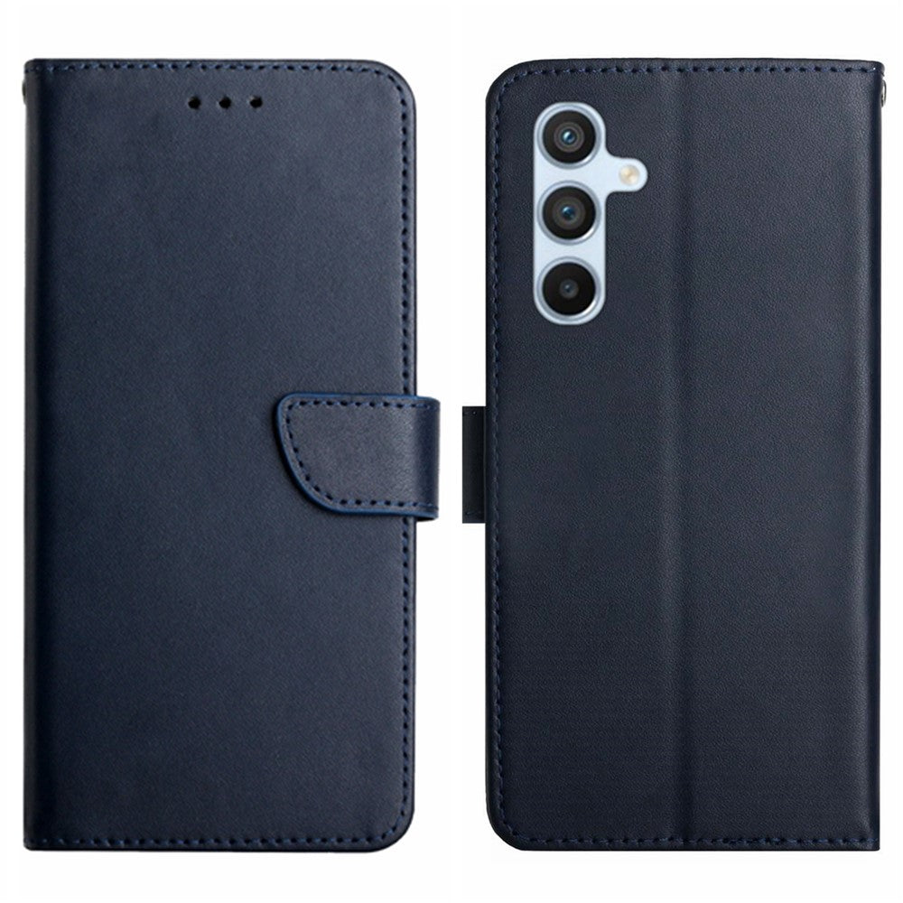 HT02 For Samsung Galaxy A55 5G Wallet Case Genuine Cow Leather Stand Phone Shell