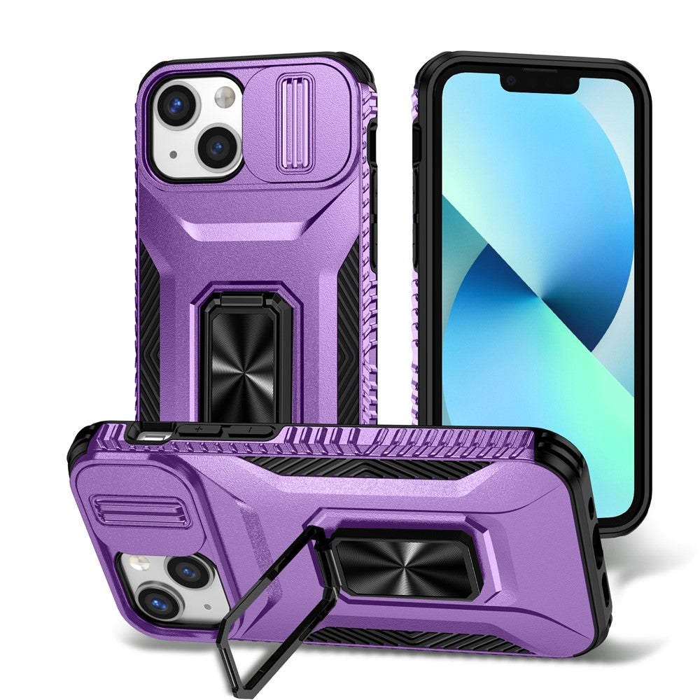 Til iPhone 12 mini / 13 mini Telefoncover Roterende Ring Kickstand Cover Skydelinsbeskyttelse