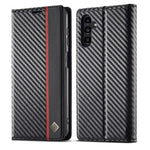 LC.IMEEKE til Samsung Galaxy A55 5G telefoncover flip pung kulfibertekstur