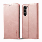 LC.IMEEKE For Samsung Galaxy S24+ Microfiber Leather Case Wallet Phone Cover Viewing Stand