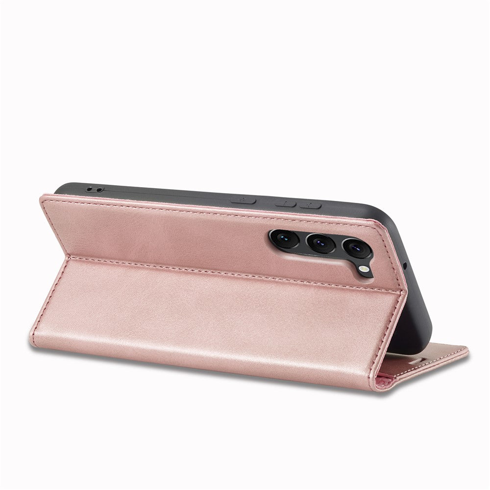 LC.IMEEKE For Samsung Galaxy S24+ Microfiber Leather Case Wallet Phone Cover Viewing Stand