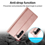 LC.IMEEKE For Samsung Galaxy S24+ Microfiber Leather Case Wallet Phone Cover Viewing Stand