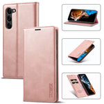 LC.IMEEKE For Samsung Galaxy S24+ Microfiber Leather Case Wallet Phone Cover Viewing Stand