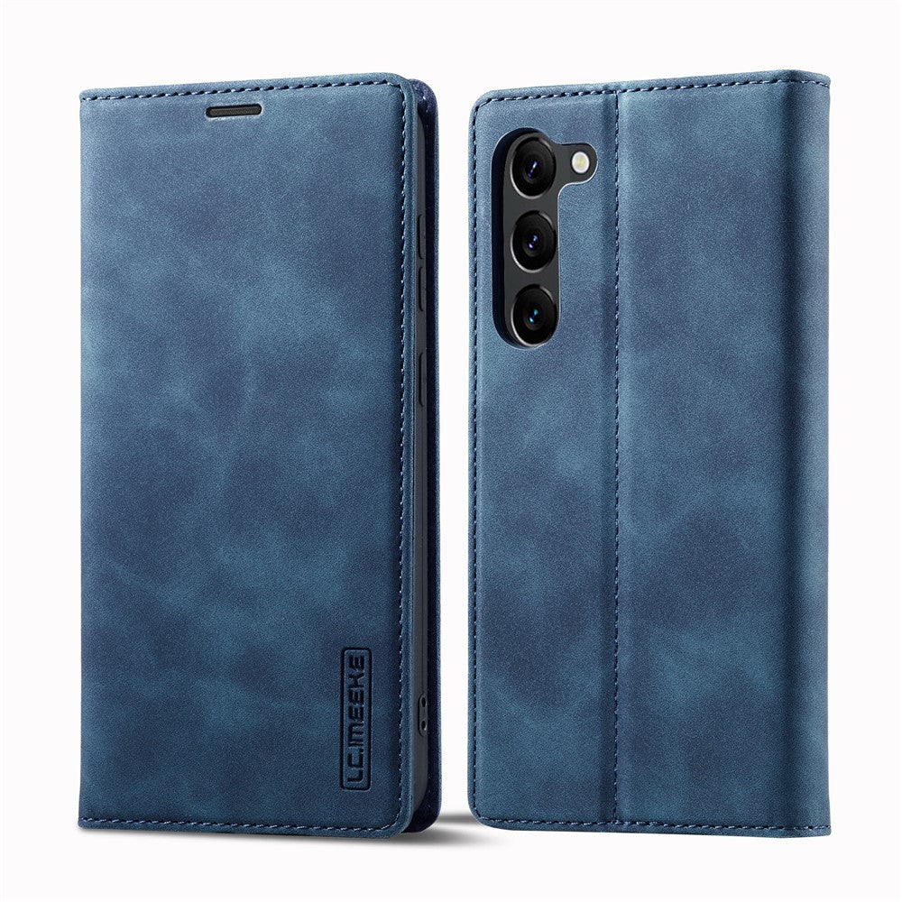 LC.IMEEKE For Samsung Galaxy S24+ Microfiber Leather Case Wallet Phone Cover Viewing Stand