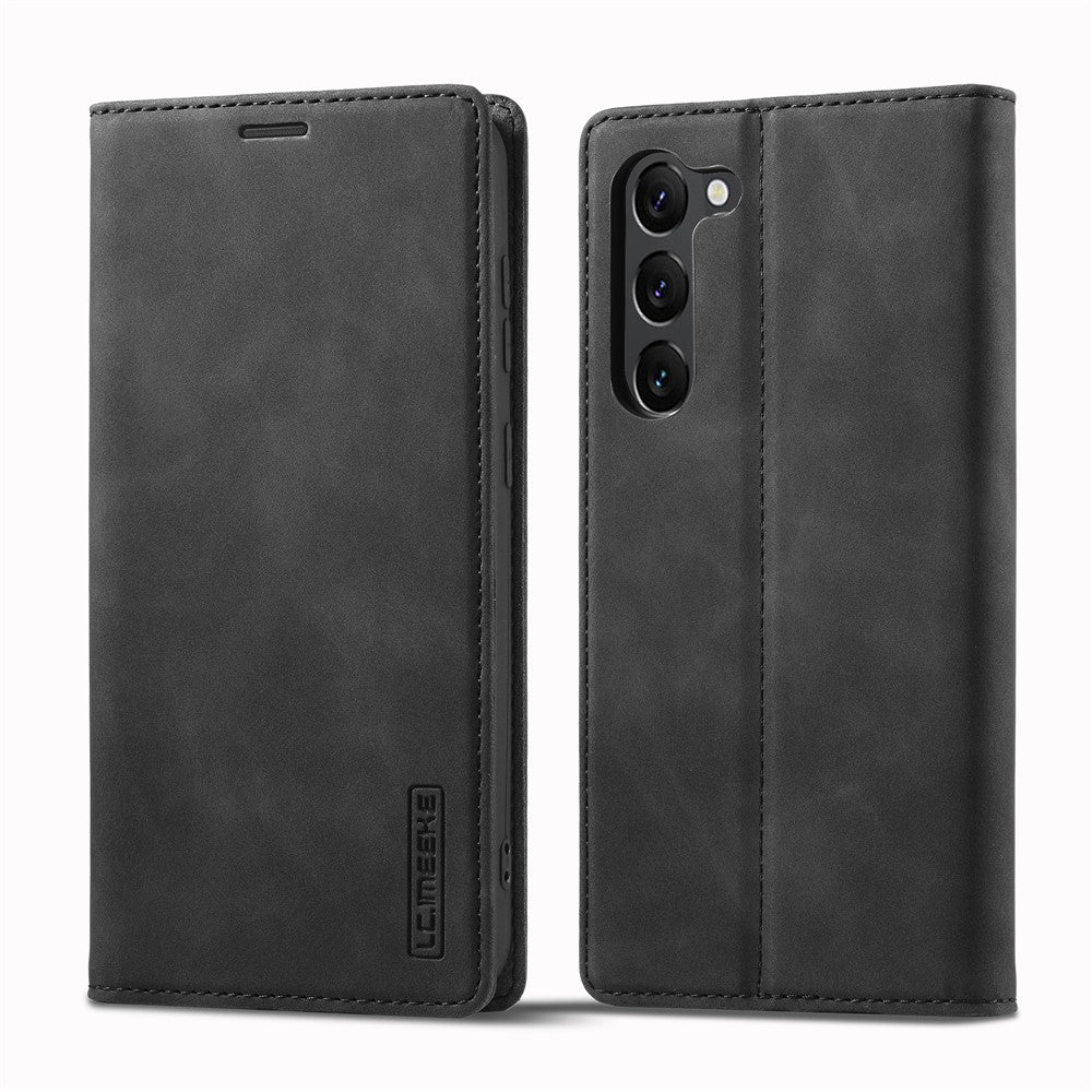 LC.IMEEKE For Samsung Galaxy S24+ Microfiber Leather Case Wallet Phone Cover Viewing Stand