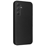Til Samsung Galaxy A55 5G Telefonlædercover Kortholder Kulfibertekstur